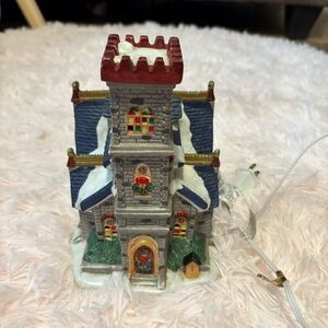St Nicholas Square Church of Peace Christmas Village 1998 W/ Chord Light Ceramic